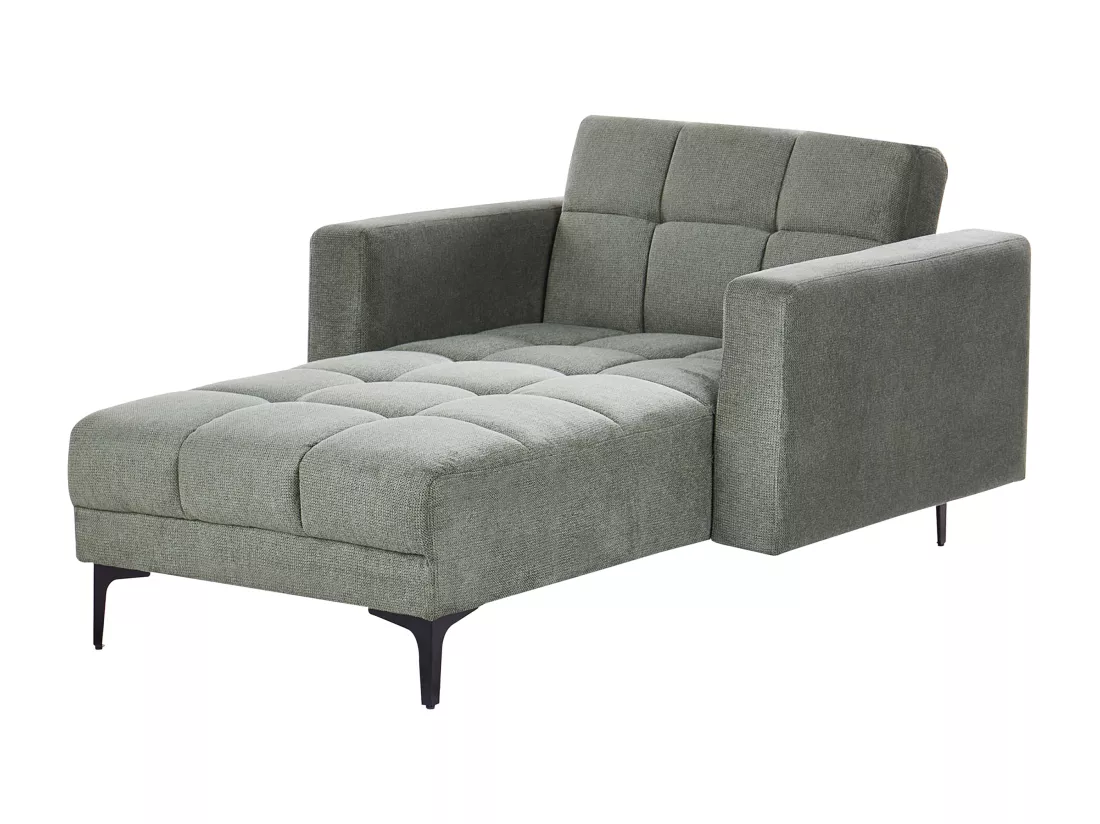 Chaise longue en tissu vert ALNES