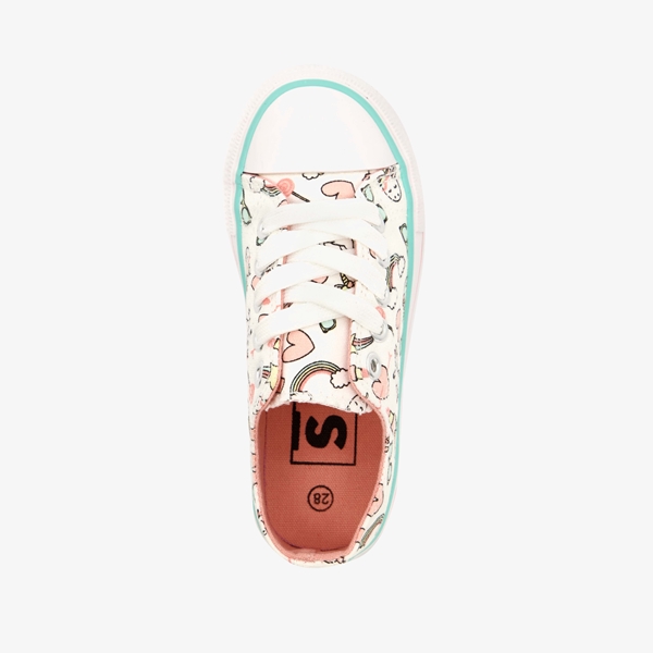 Canvas kinder sneakers met unicorn print