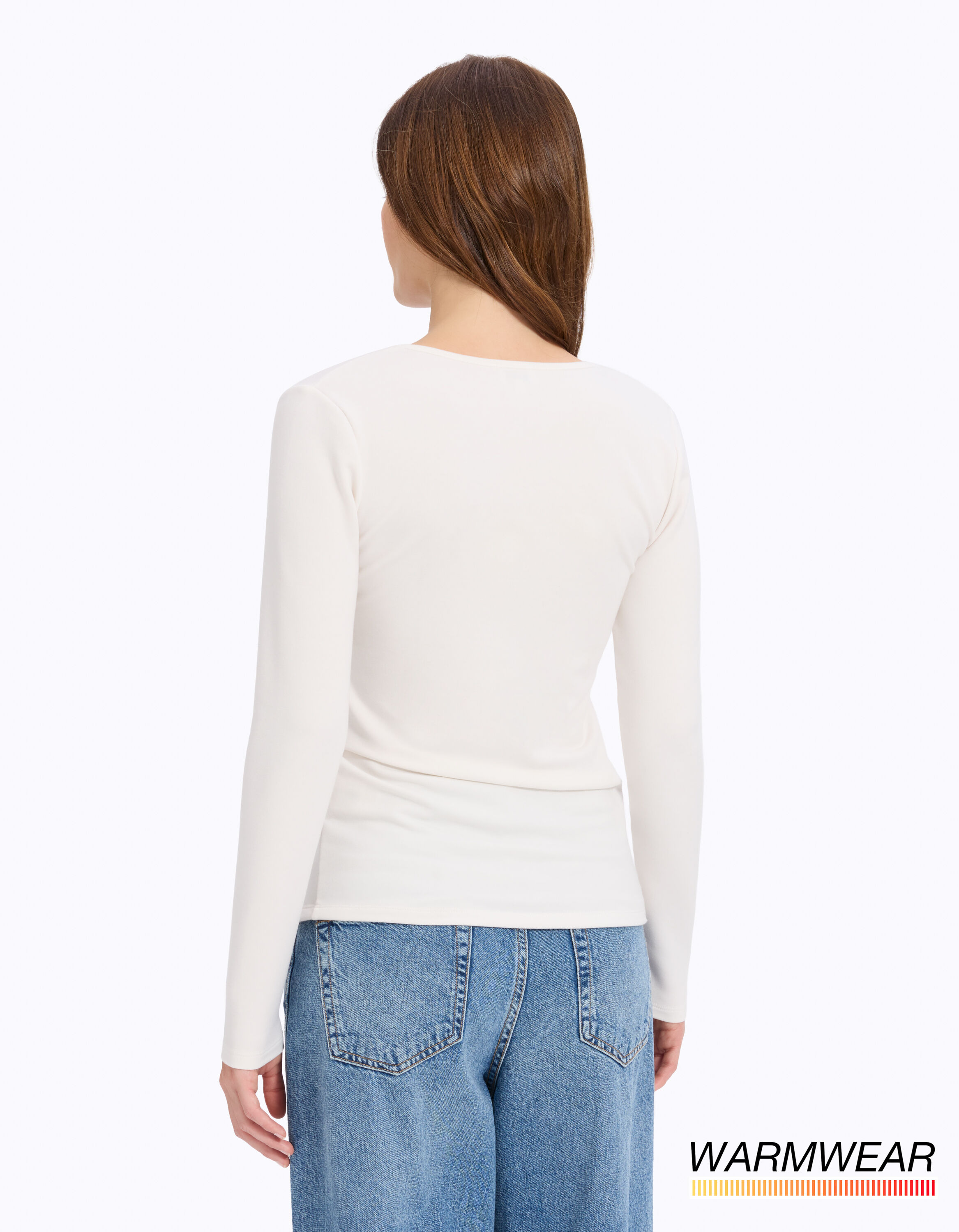 T-shirt col U manches longues warmwear 2 - écru