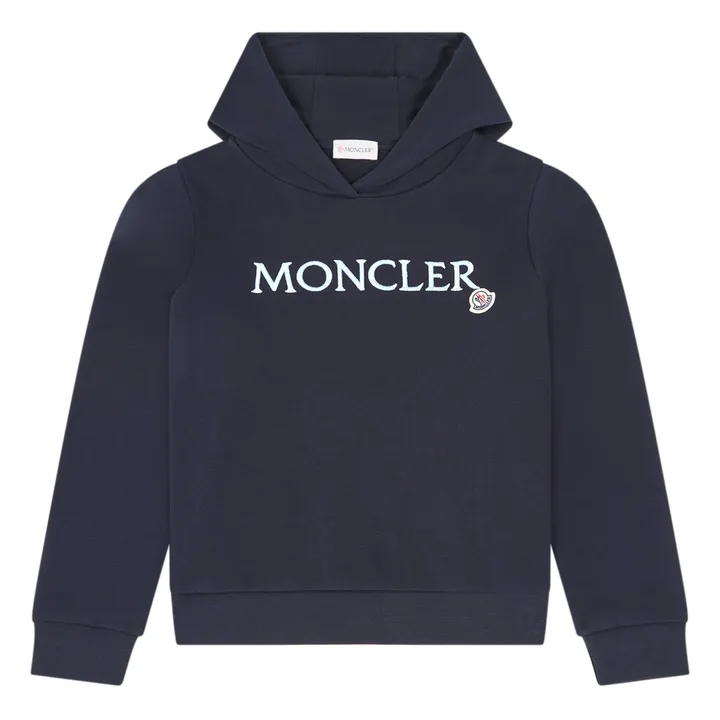 Moncler Sweat Capuche Logo | Bleu marine