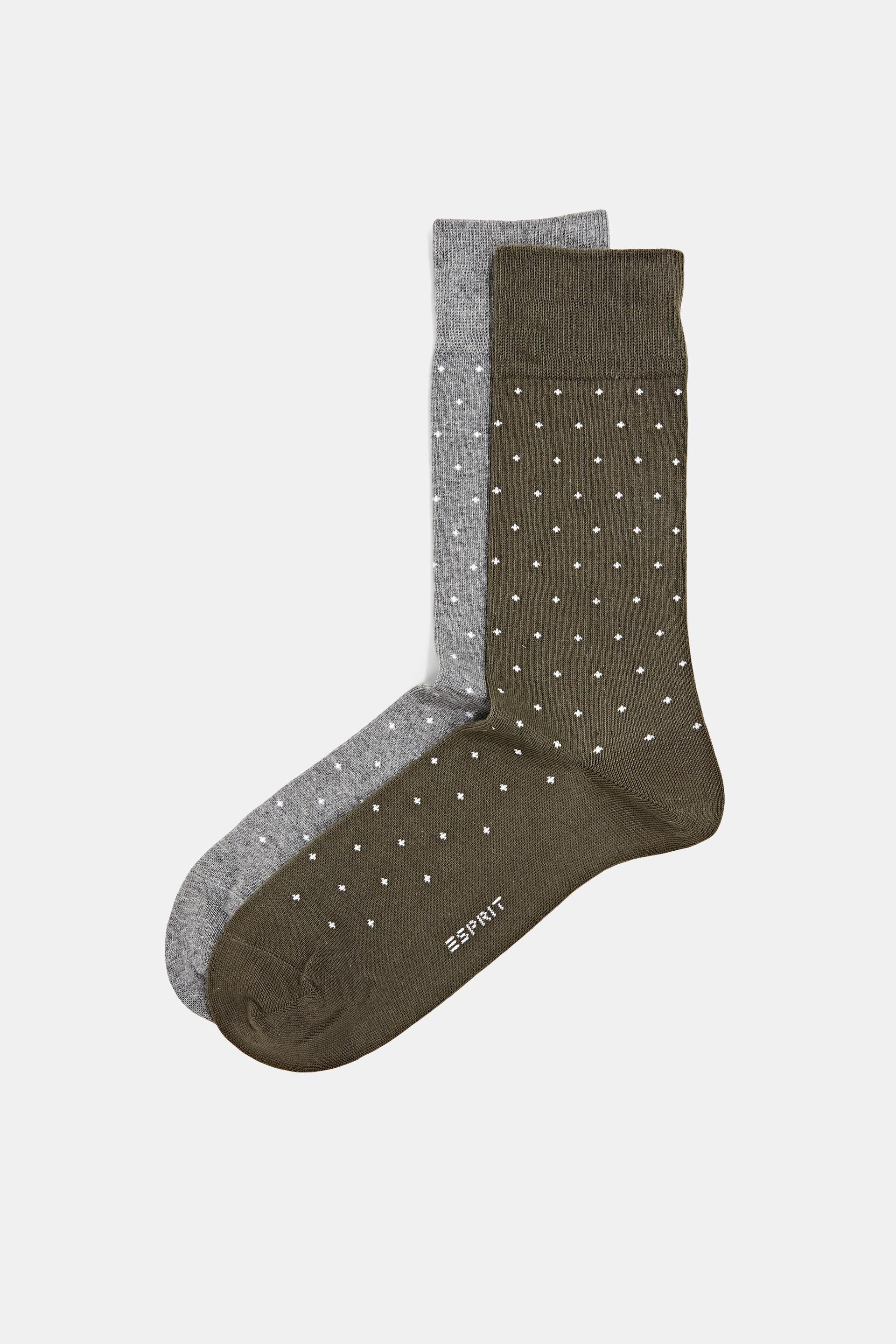 Lot de 2paires de chaussettes ornées d’un motif à pois, coton biologique