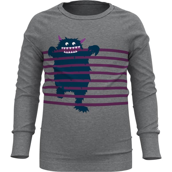 T-shirt thermique ODLO ACTIVE WARM ECO TREND KIDS BL TOP CREW NECK L/S GREY MELANGE - GRAPHIC