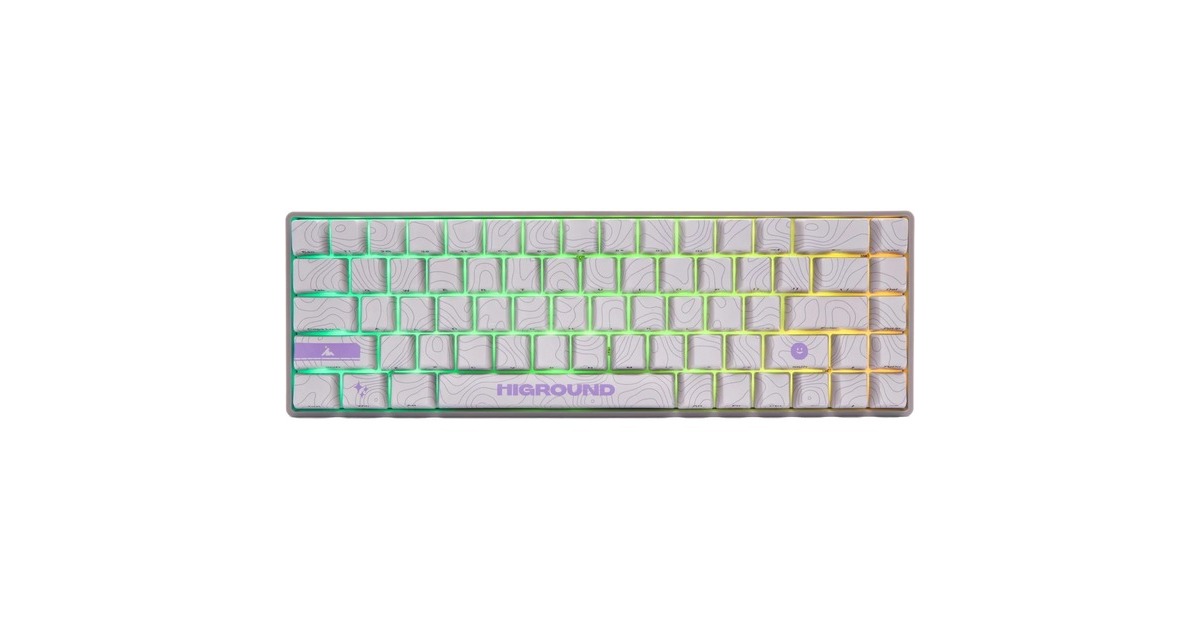 HigroundPerformance Base 65 Keyboard - RETROSUPER, gaming toetsenbord  (Wit, US lay-out, Gateron KS-37B, 65%, RGB leds, Dye-sub PBT, Hot-swap)