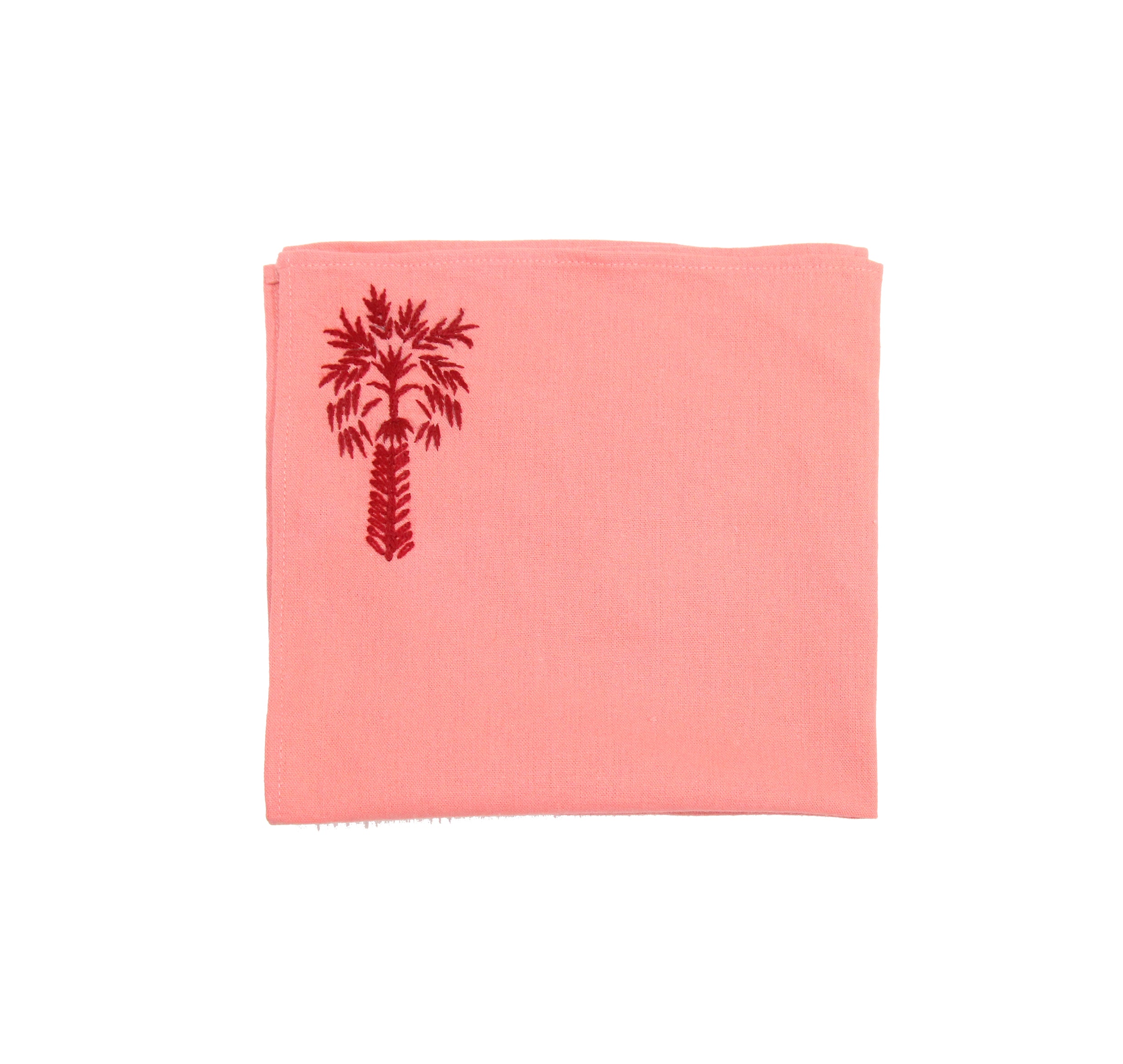 Serviette en lin brodée à la main (Lot de 4)