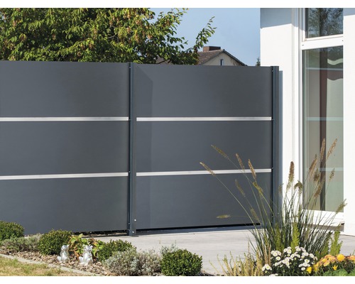 Hoofdelement Nuria aluminium composiet paneel, 3-delig, 180 x 180 cm, RAL 7016 antraciet