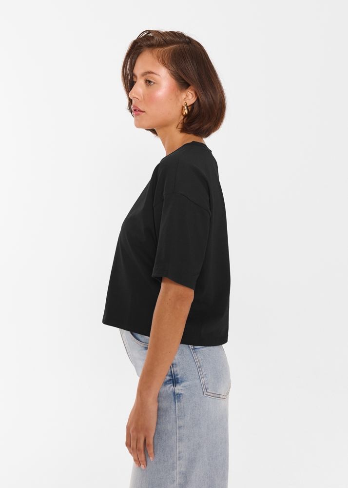 Classic cropped tee onyx