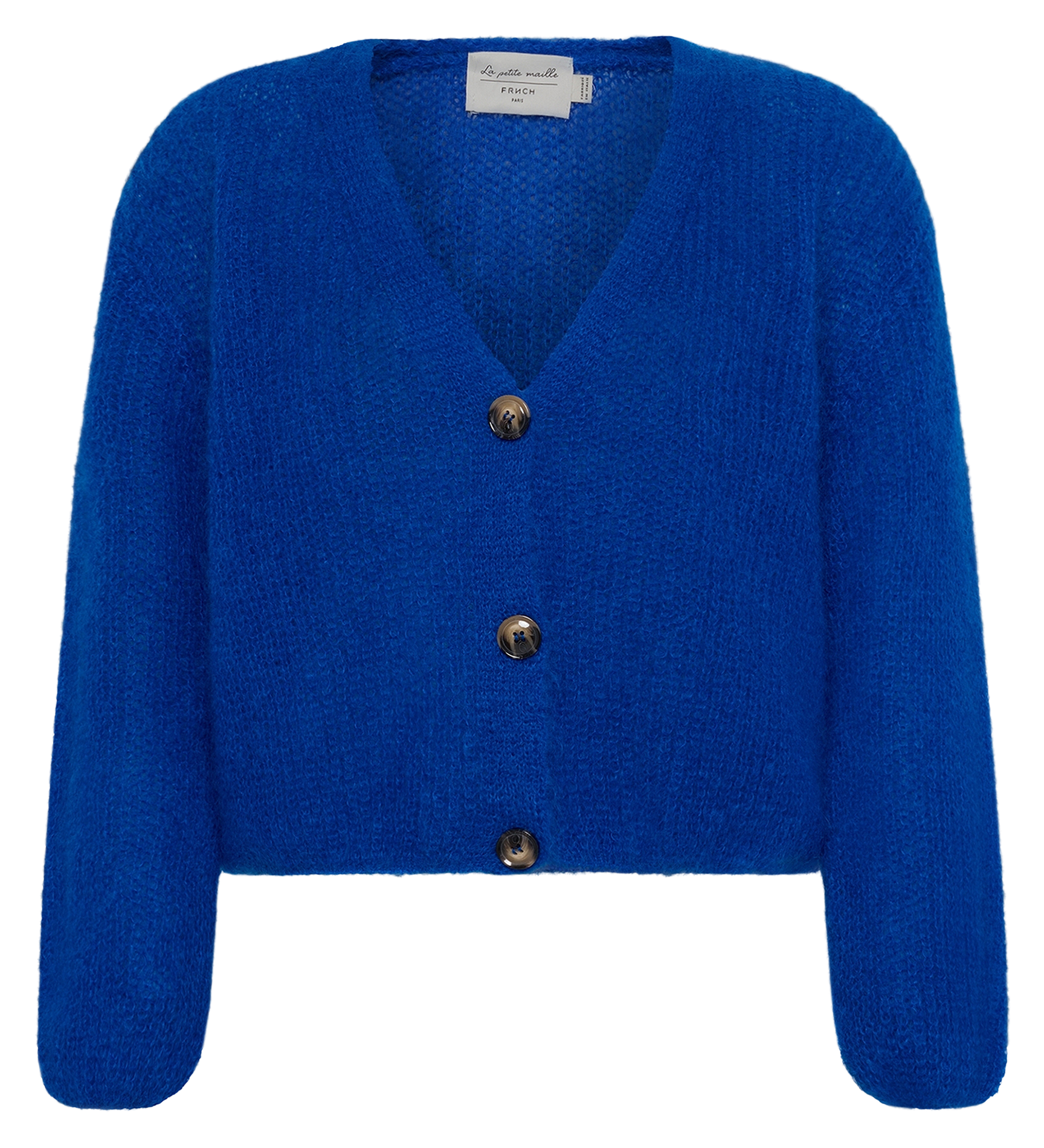 ENORAH - Gilet col V en laine mélangée | Bleu
