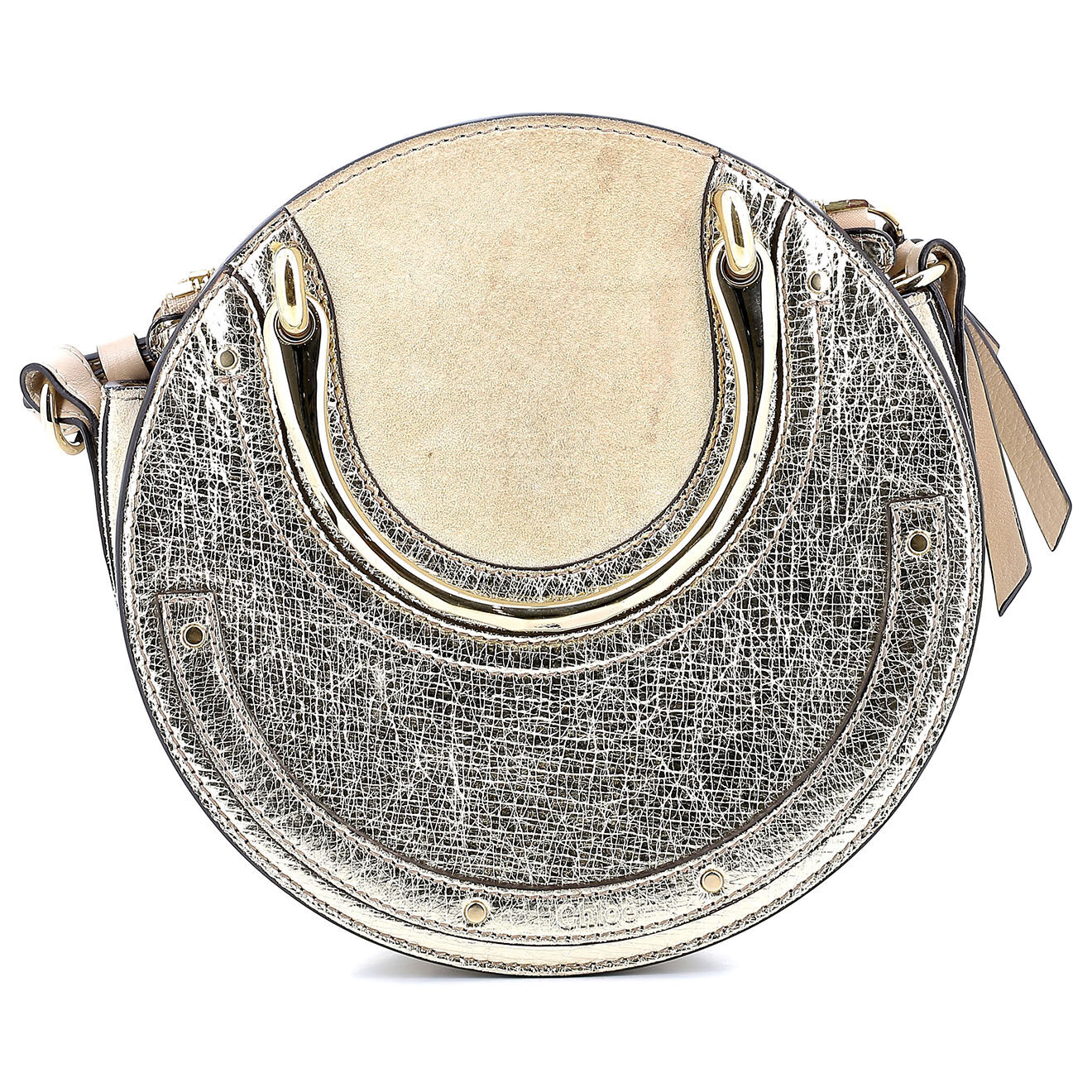 Chloé Sac bandoulière en Cuir Moyen Pixie doré - Très bon état - Diamètre 20 cm