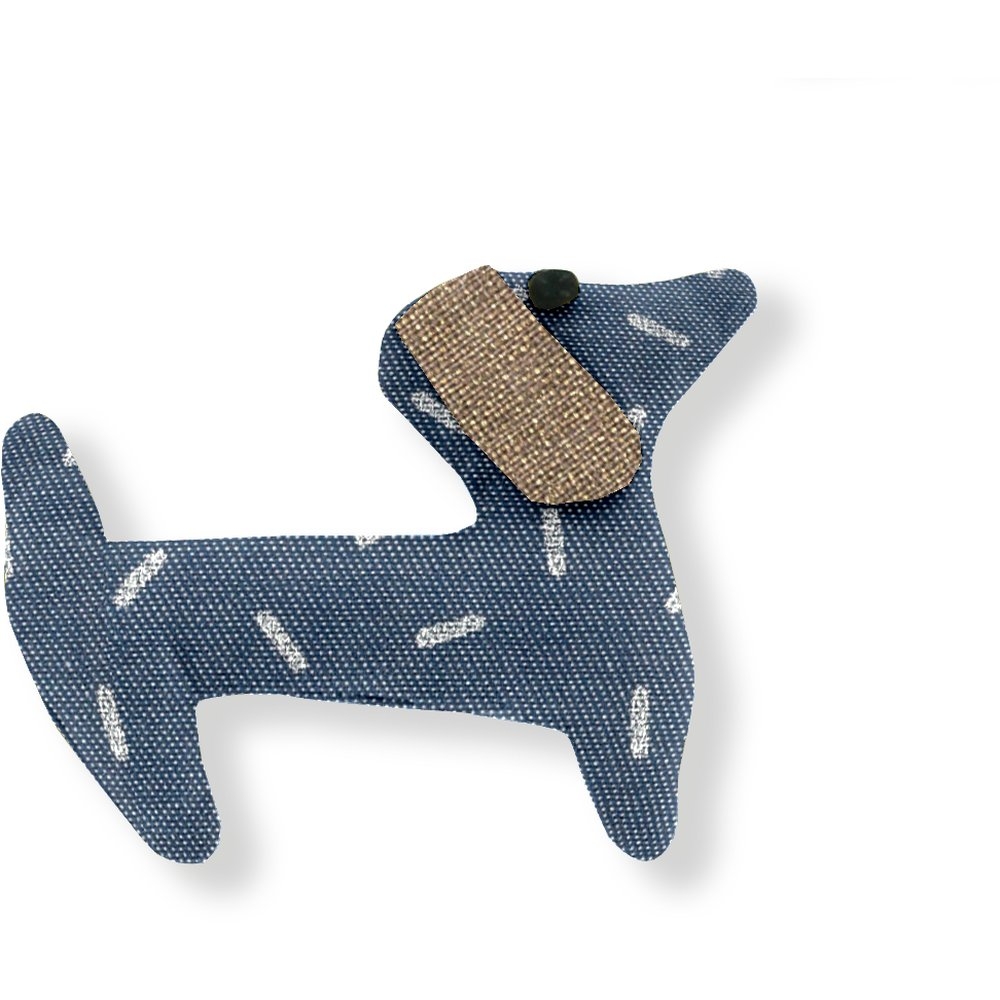 Barrette Basset Paille Argent Jean