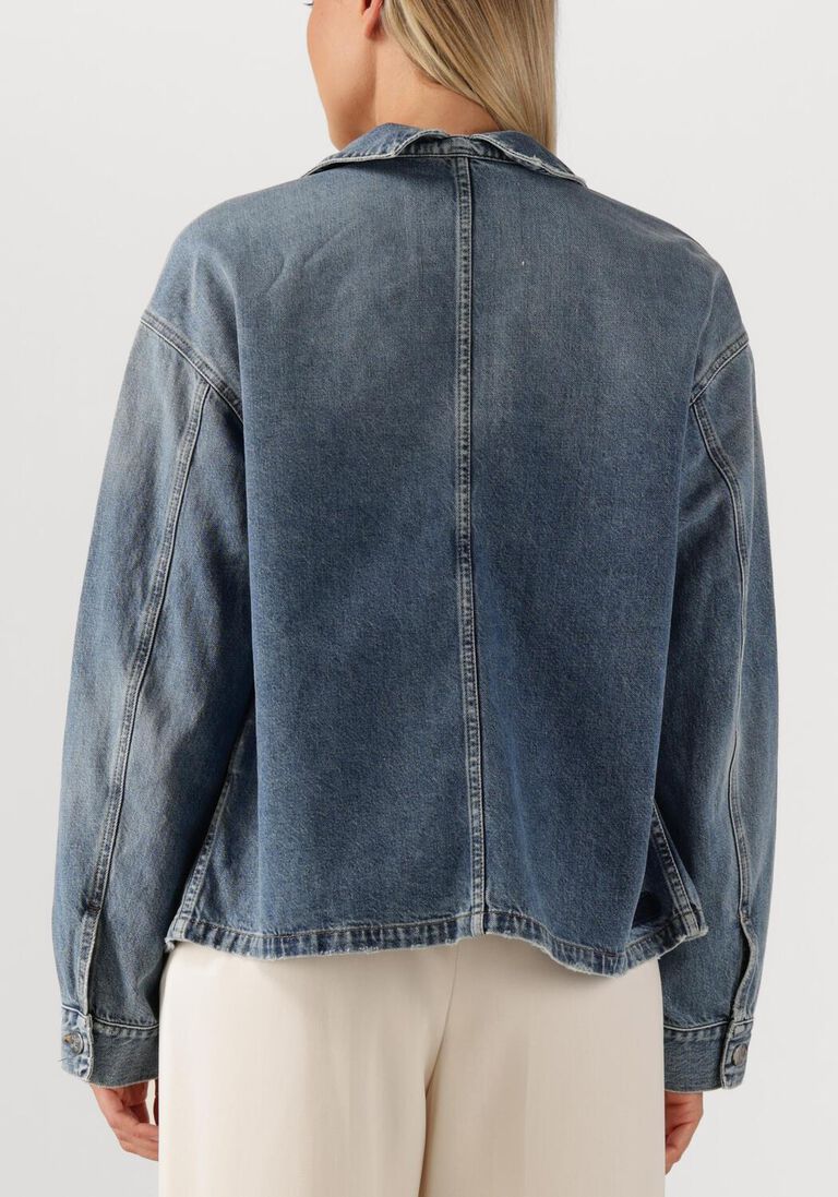 blauwe closed blazer shacket