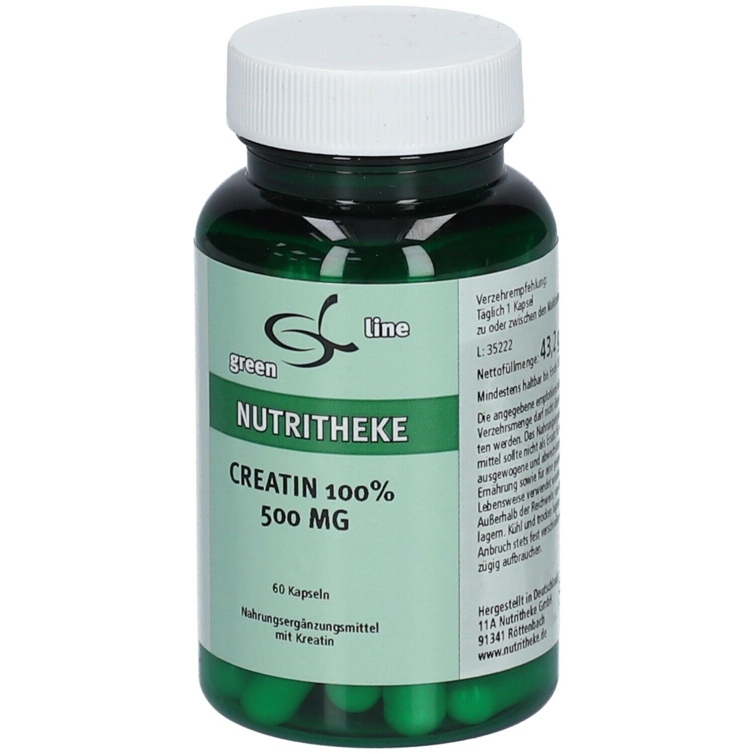 green line NUTRITHEKE Creatin 100 % 500 mg