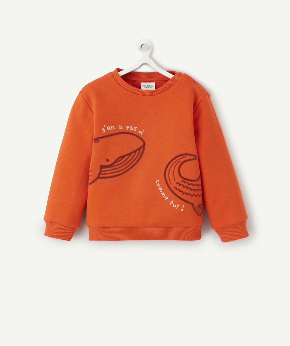 SWEAT BÉBÉ GARÇON EN FIBRES RECYCLÉES ROUGE AVEC ANIMAUX