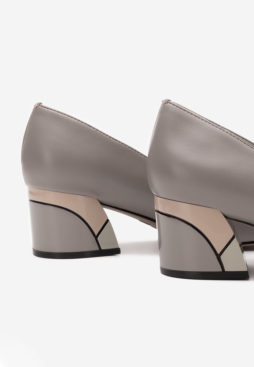 Chaussures à talon épais gris Luceta