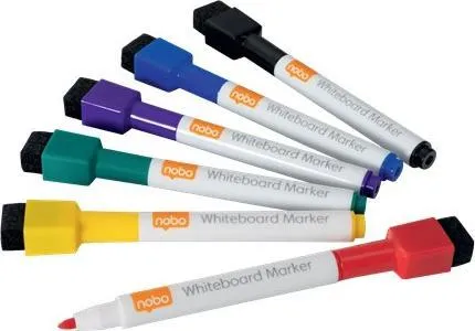 Whiteboardmarker Mini Nobo til glassboard med 6 stk. ass. farver