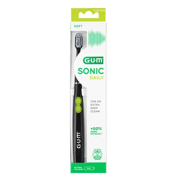 Escova de dentes elétrica Gum nº 4100 Sonic Daily Soft preta