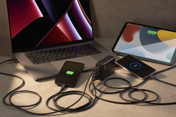 (130W) 3x USB C / USB A GaN Ladegerät Netzteil Power Delivery (ACHUSBGAN4PD130WKK) - Schwarz