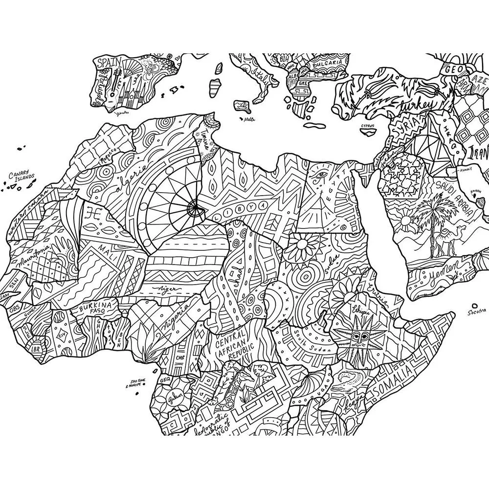 Awesome maps Coloring Karte