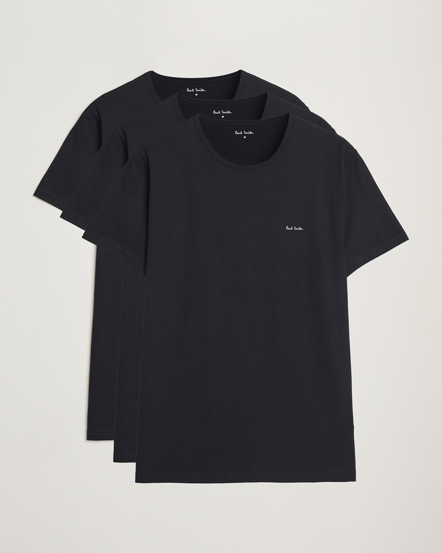 Paul Smith 3-Pack Crew Neck T-Shirt Black