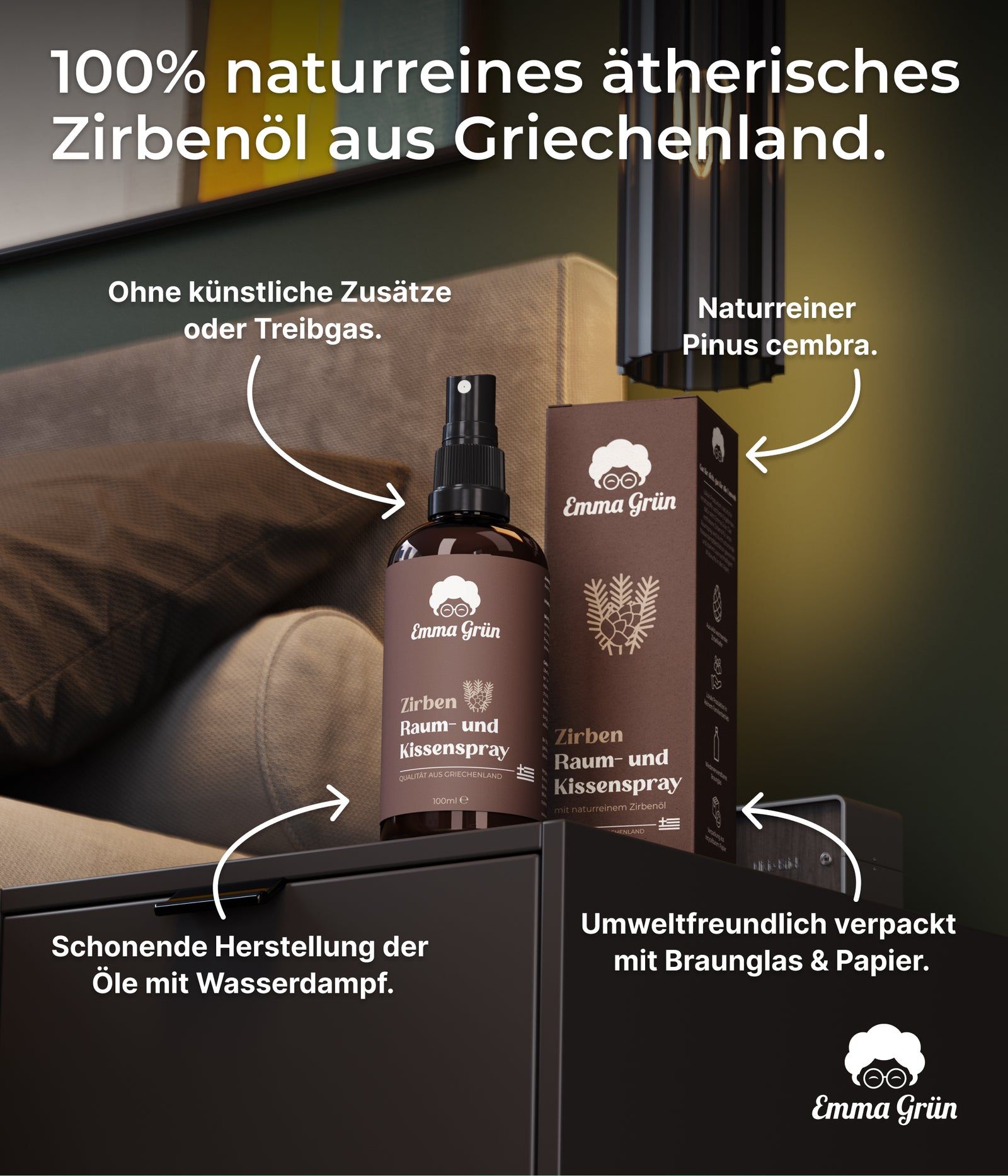 Emma Grün® Zirbe Raumspray & Kissenspray