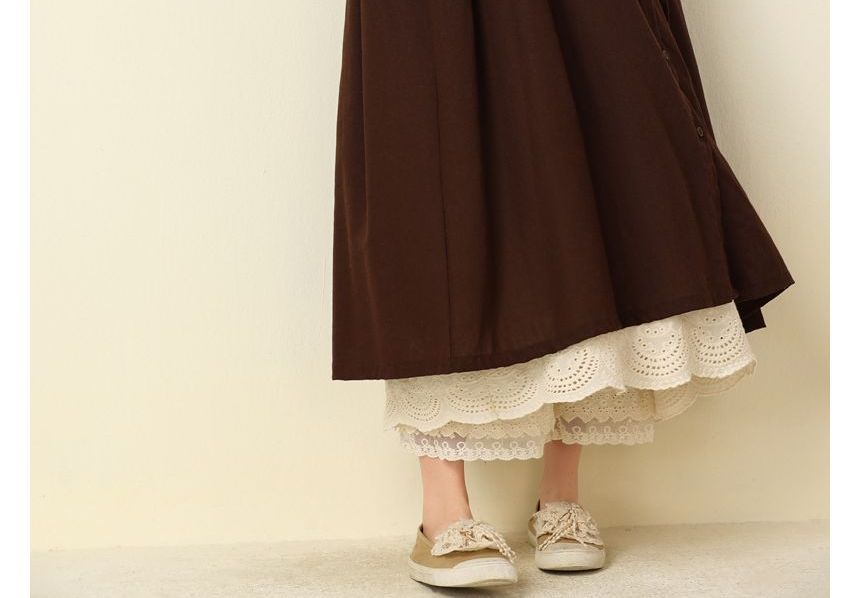 Santeh - Effen midi-vest met knoopjes