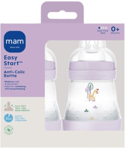 MAM Easy Start Tåteflaske Anti-kolikk 160 ml 2-Pakk, Pink