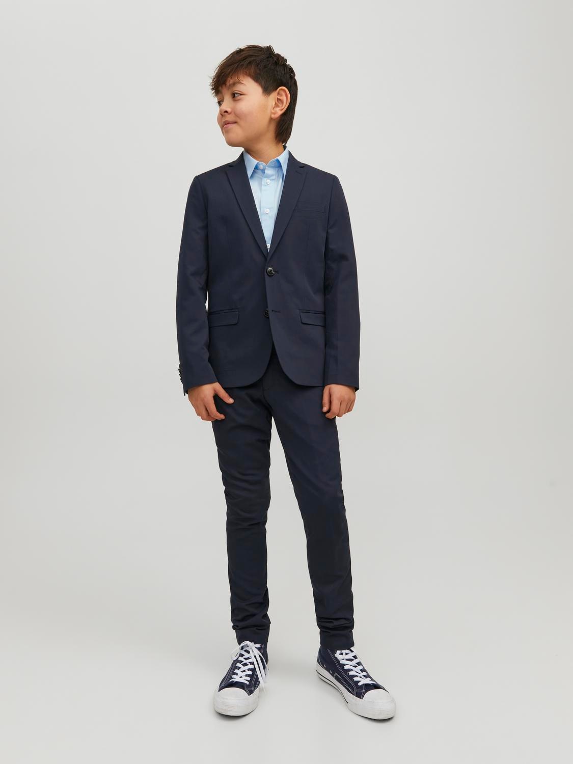 Jack & Jones Junior Anzug »JPRSOLAR elastisch und pflegeleicht für besondere Anlässe« Set, 2 Stk. tlg. slim fit unifarben, modisch, slim fit, Web, Reverskragen
