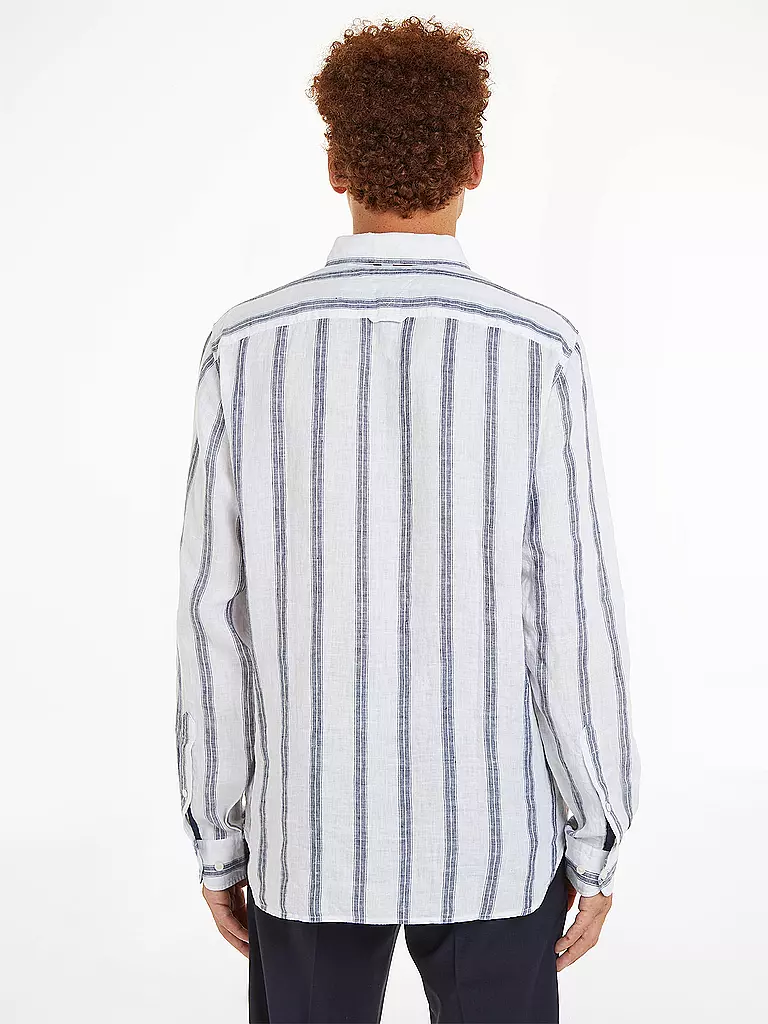 TOMMY HILFIGER Leinenhemd Slim Fit  weiss