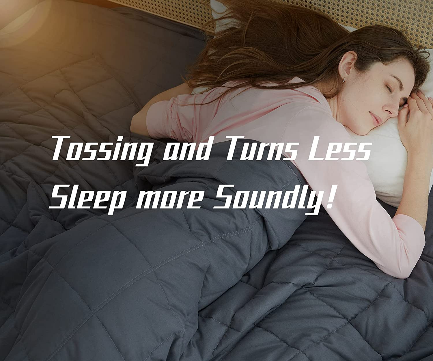 Heavy Blanket for Adult, Premium Cotton with Natural Glass Beads