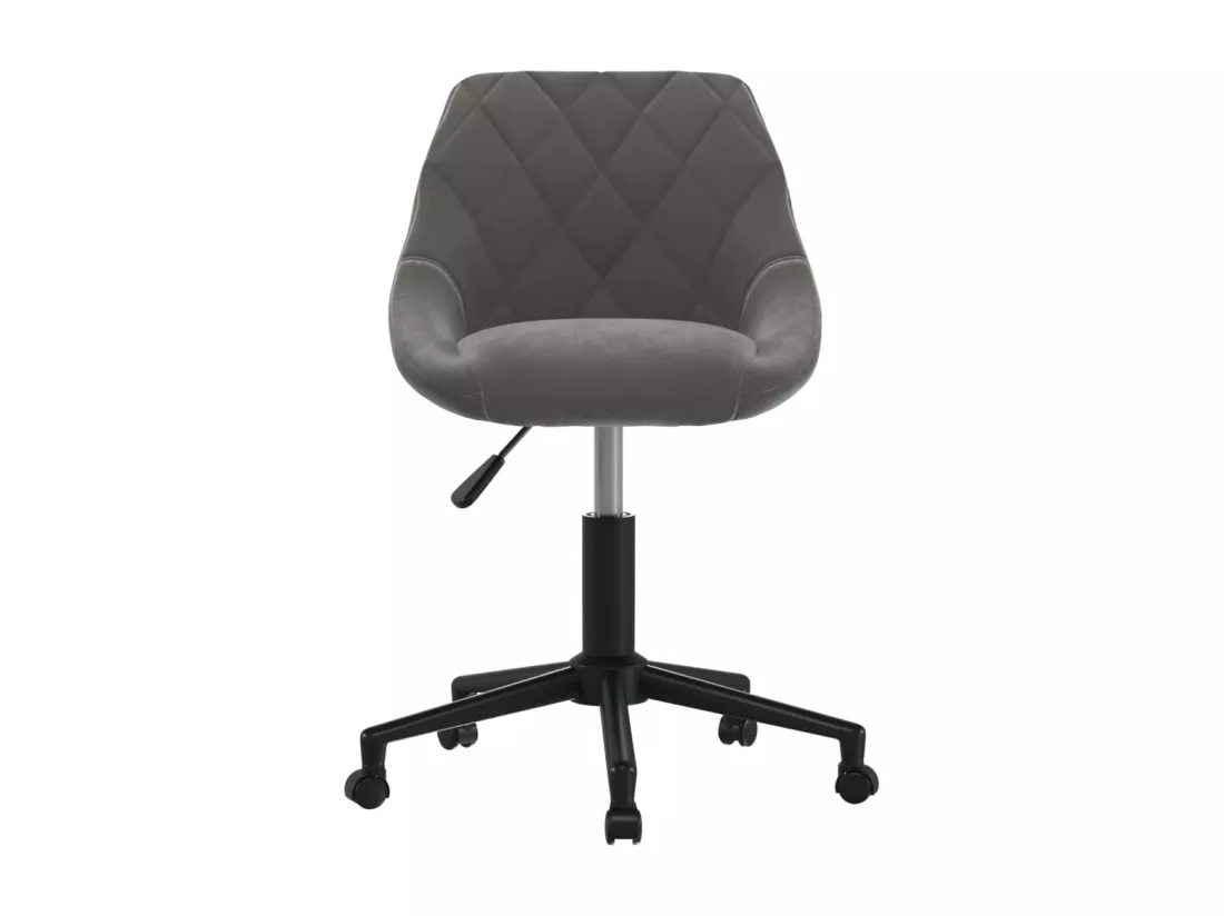 Chaise pivotante de bureau Gris foncé Velours