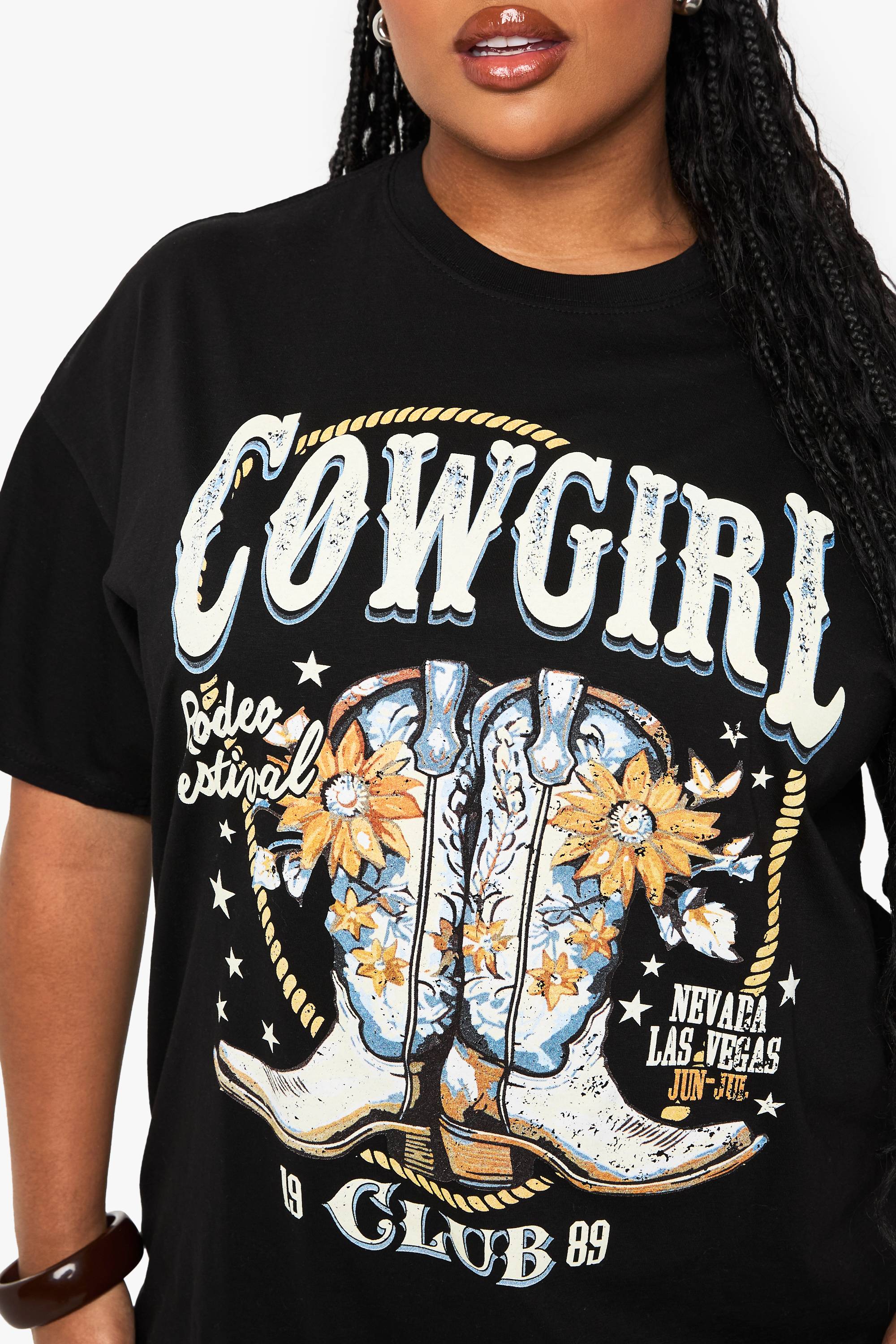 boohoo T-SHIRT SURDIMENSIONNÉ PLUS COWGIRL