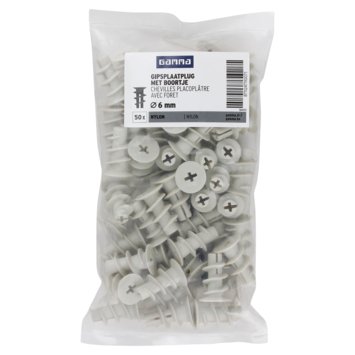 GAMMA Gips plug 6x22mm 50ST + bit