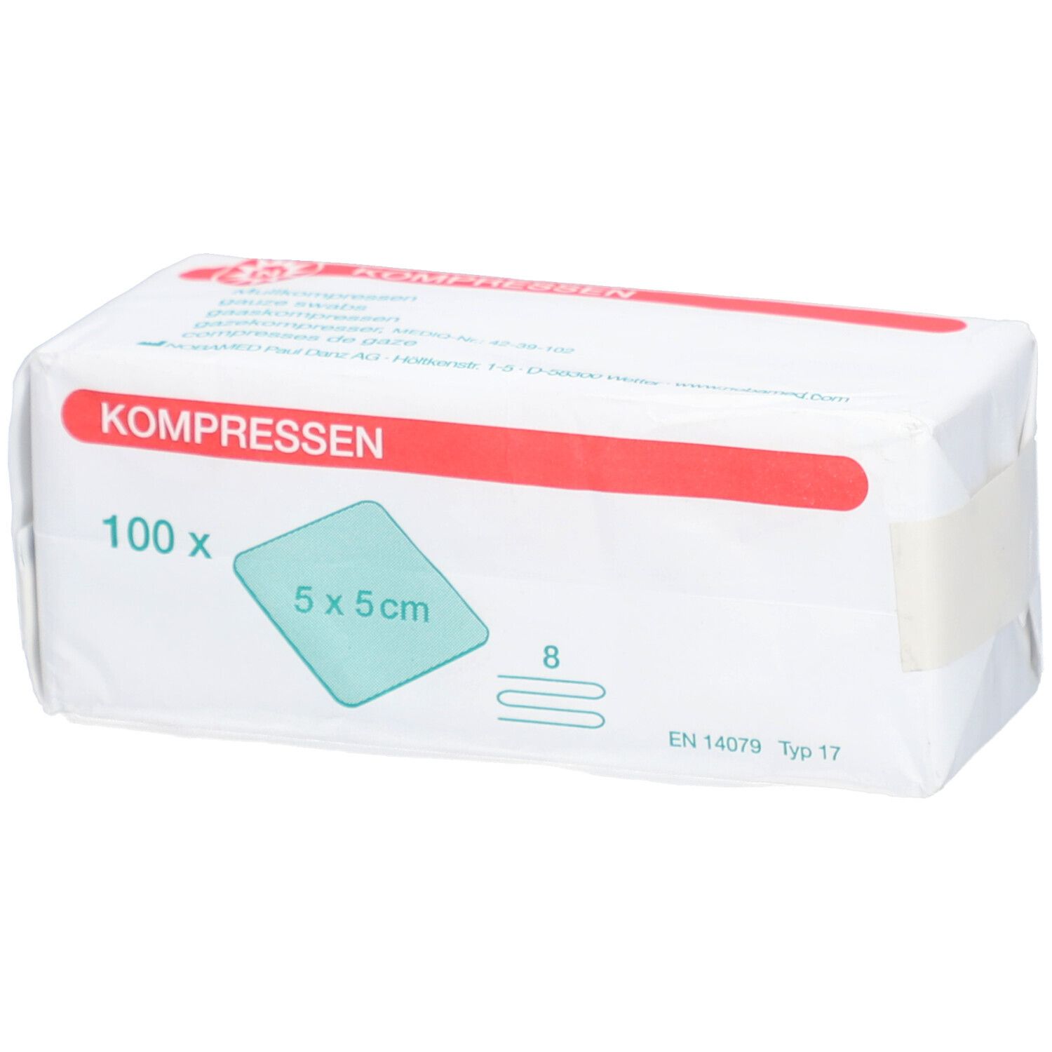 NOBA Mullkompressen unsteril 8- lagig 5 x 5 cm