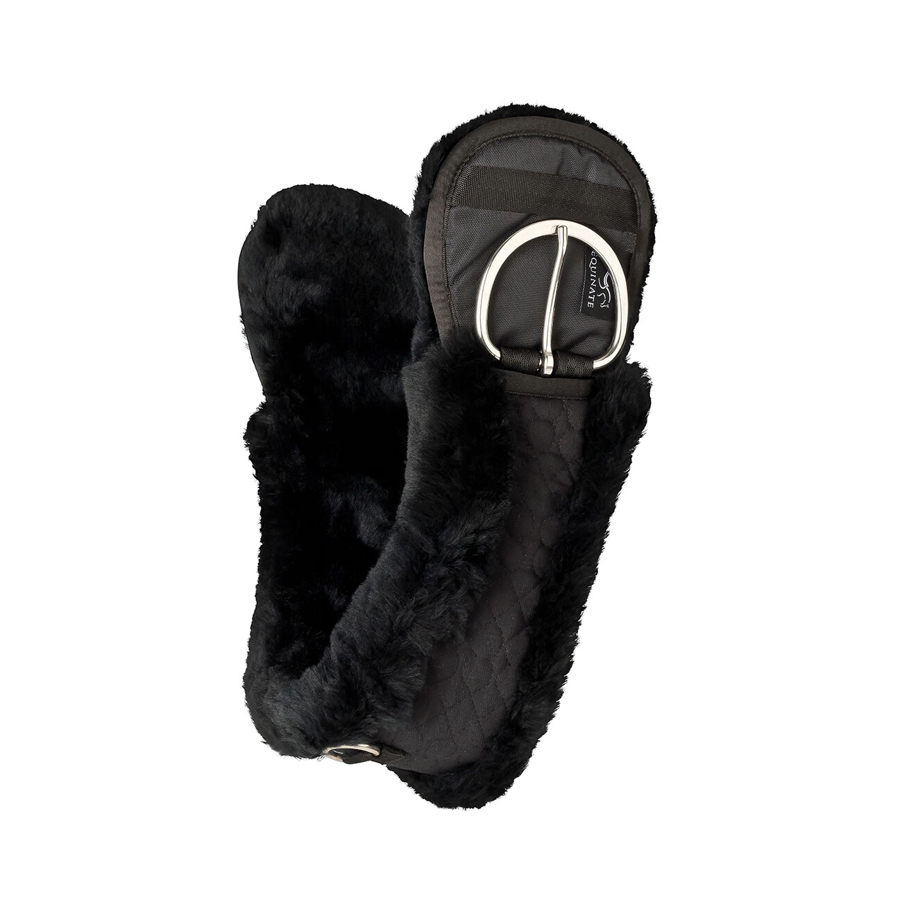 Equinate Western Mondgurt anatomisch Lammfell schwarz 65 cm