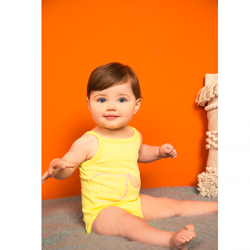 Lot de 7 bodies print fruits pour bébé fille