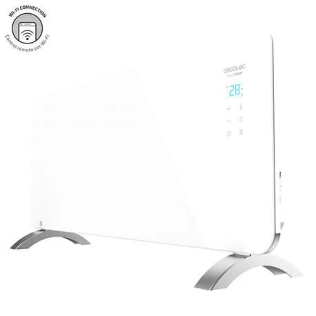 Convecteur sur pieds en verre programmable avec Wi-Fi 2000W blanc Ceco