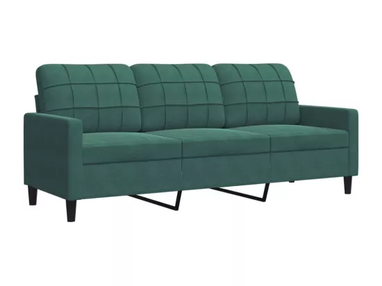 Ensemble de canapés 3 pcs avec coussins Vert foncé Velours