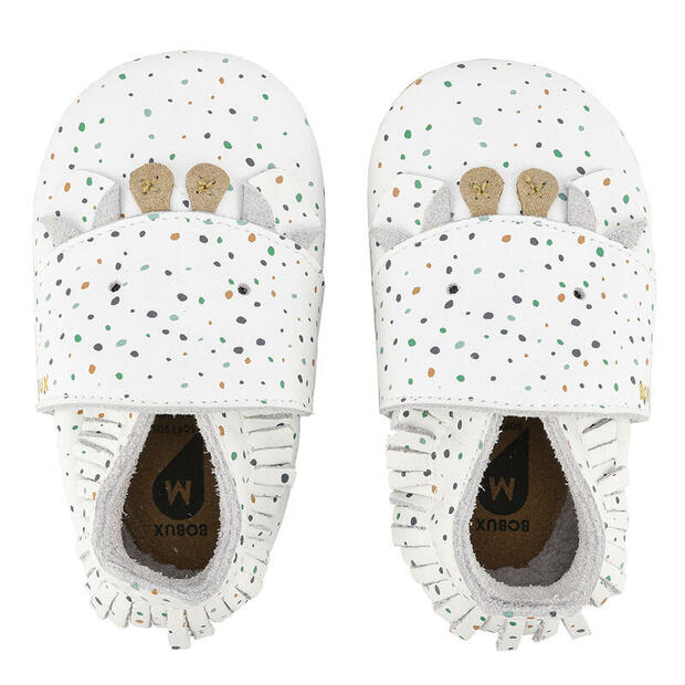 Chaussons en cuir Freckles la Girafe L - BOBUX