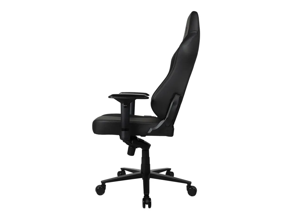 Arozzi Primo Premium - Stol - armstøtter - T-formet - vippe - drejeled - aluminium, formstøbt skum, metalramme, luksus italiensk læder - sort