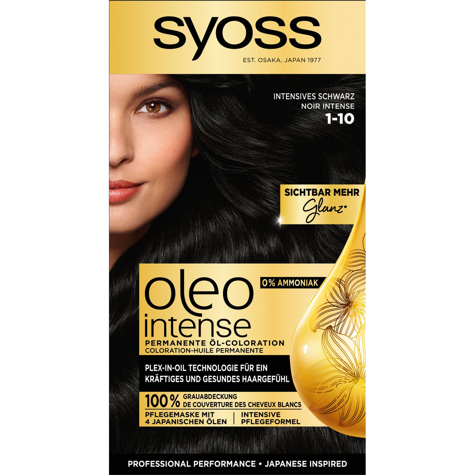 Syoss Oleo Intense Permanente Öl-Coloration Intensives Schwarz 1-10