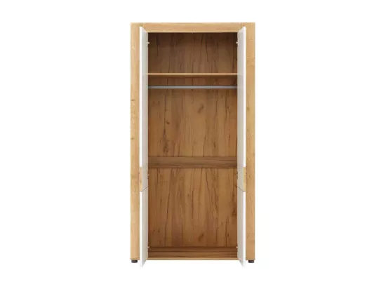 Chambre complète 160x200 Blanc/Bois clair - ABOKI n°1