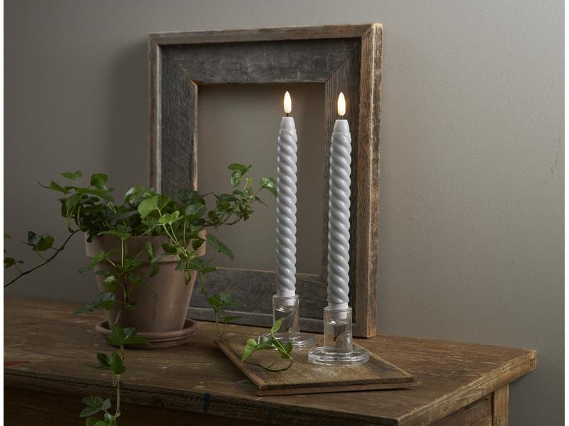 Star Trading LED-Stabkerzen Set Flamme Swirl, Ø 2.3 x 25 cm Künstliche Kerze mit beweglicher Flamme
