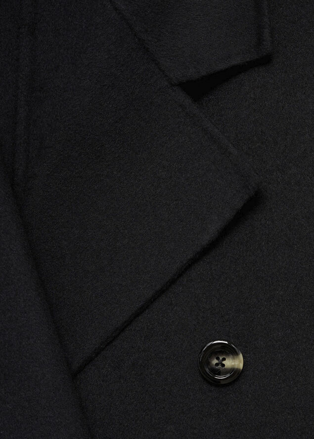 MANGO Handmade oversized wool coat Black