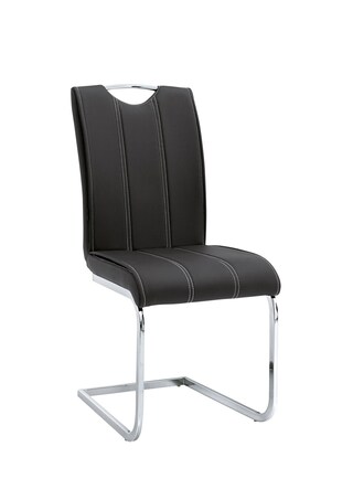 Stuhl LUNA 4er Set Lederlook Schwarz