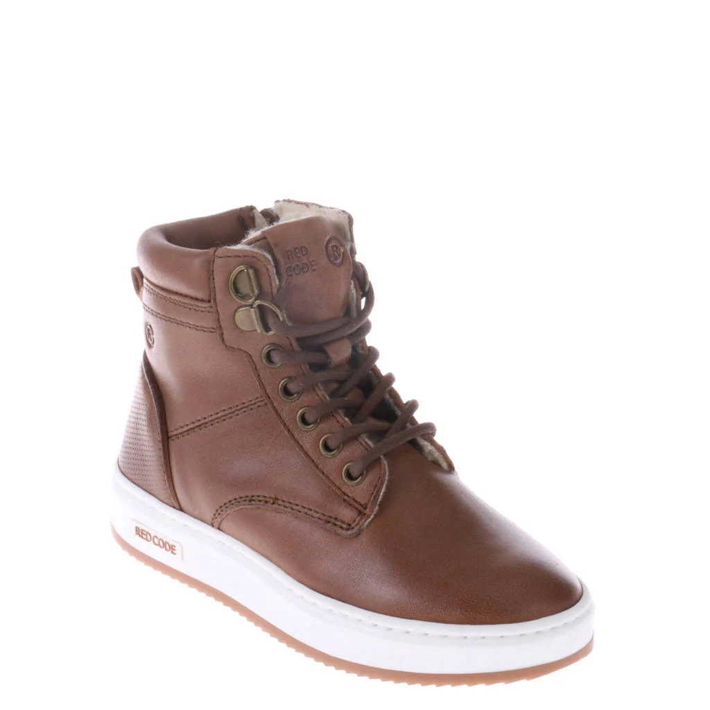 Red Code leren sneakers bruin