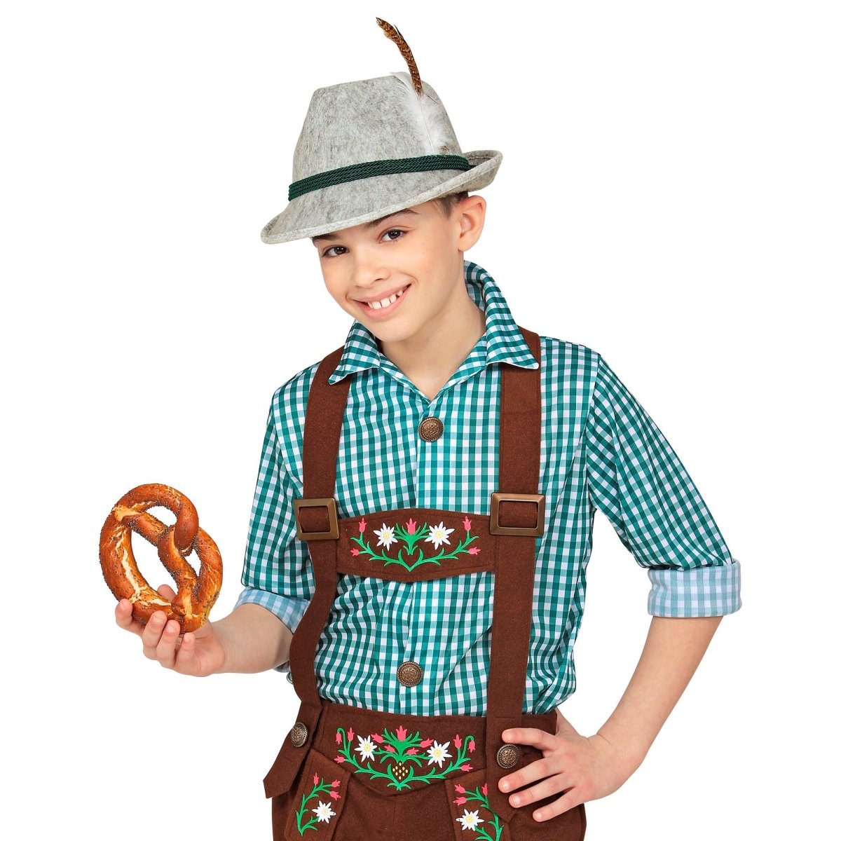 Oktoberfest Hoed Tiroler Grijs Kind