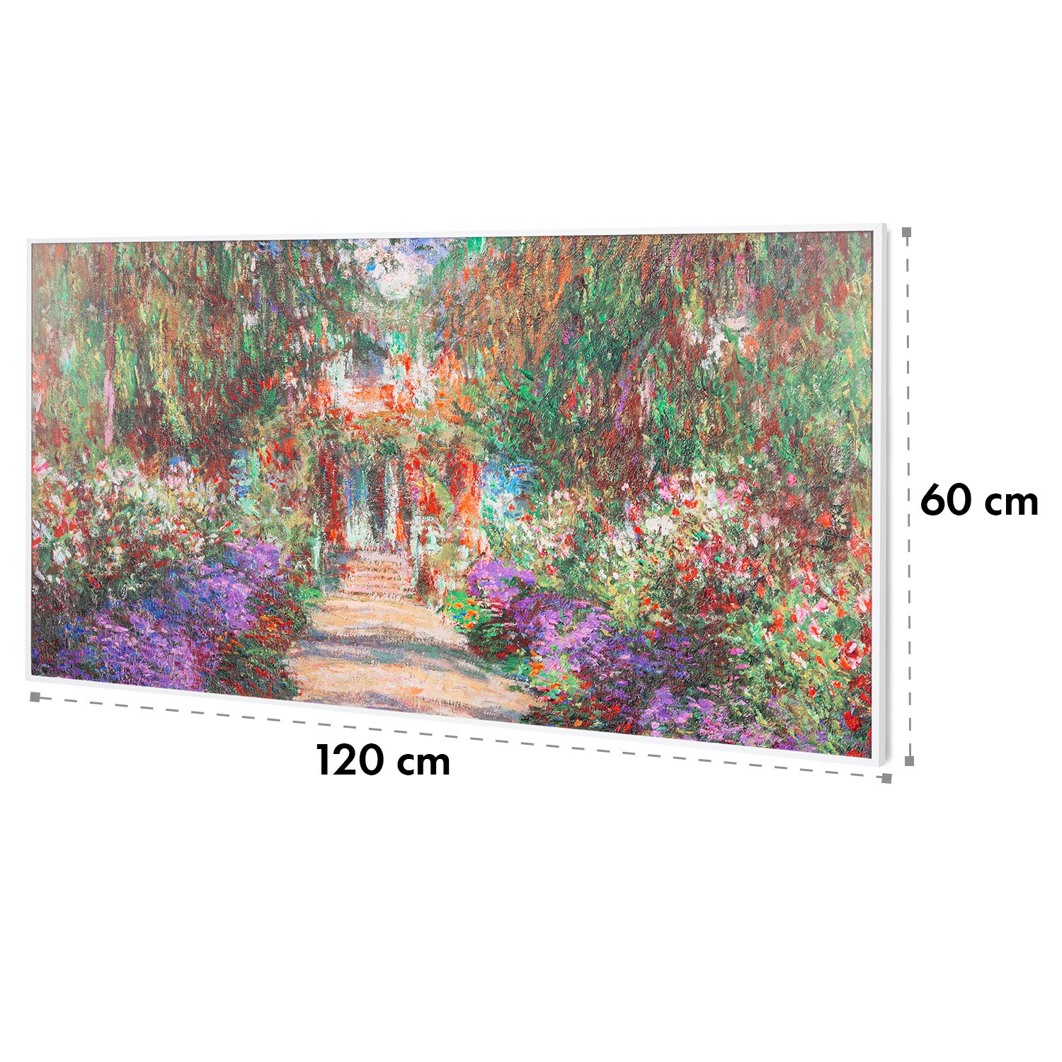 Wonderwall Air Art Smart Infrarotheizung 120x60cm 700W WandinstallationApp-Steuerung Gartenweg