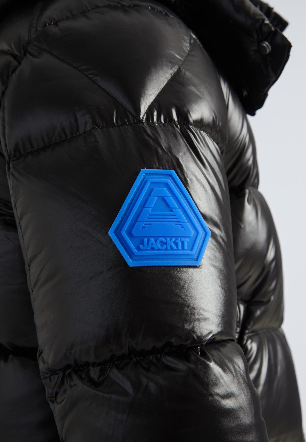 EZ Puffer Slick Hood Herre Black/Glacier Blue