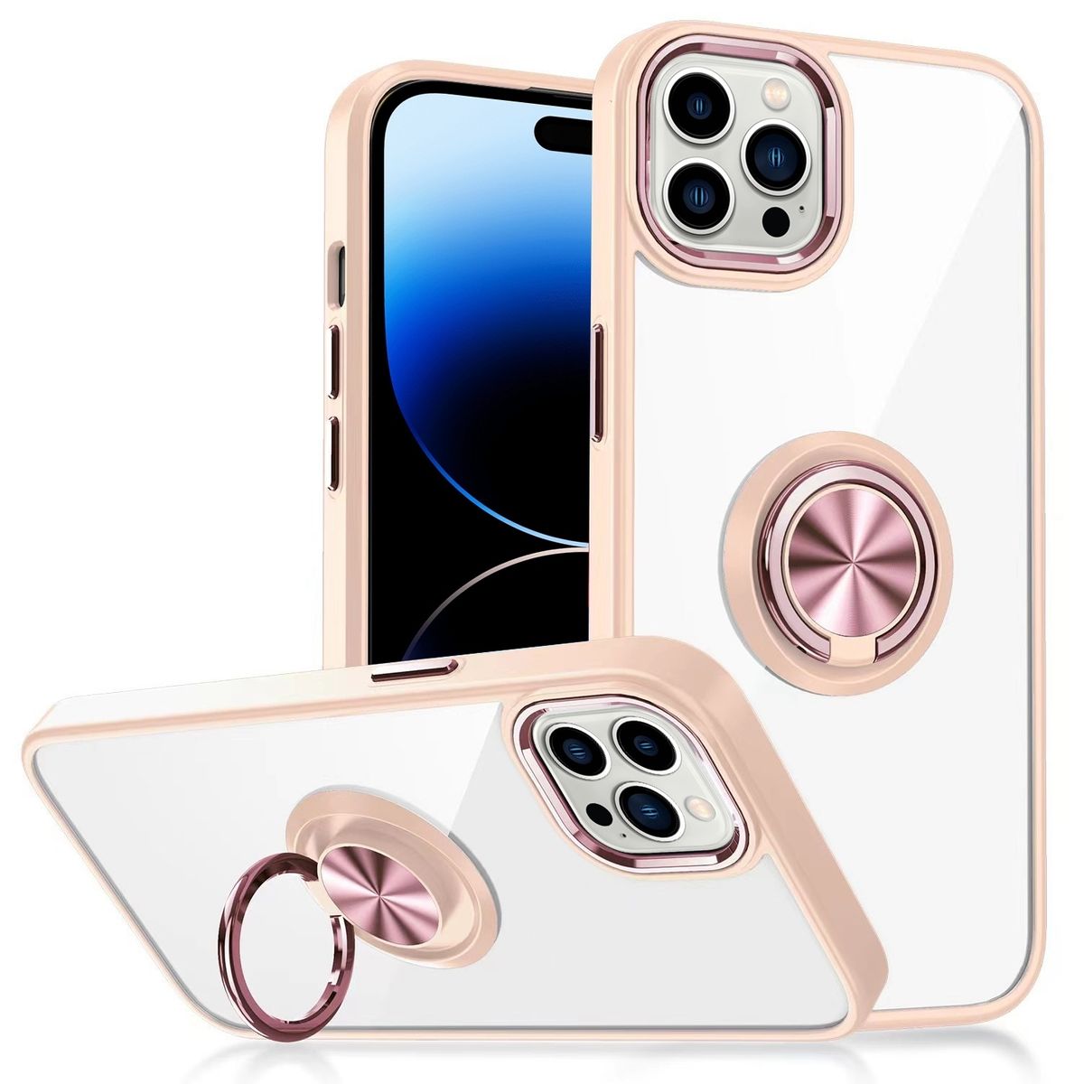 Schutz Handy Hülle für Apple iPhone 15 Pro Max Case Cover Ring Halter Bumper Neu