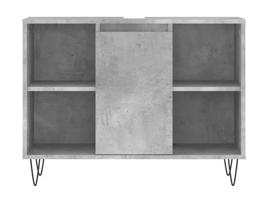 Armoire salle de bain gris béton 80x33x60cm bois d'ingénierie