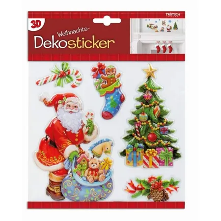 Trötsch 3D Weihnachts-Dekosticker, 1 Stickerbogen, 4-fach sortiert
